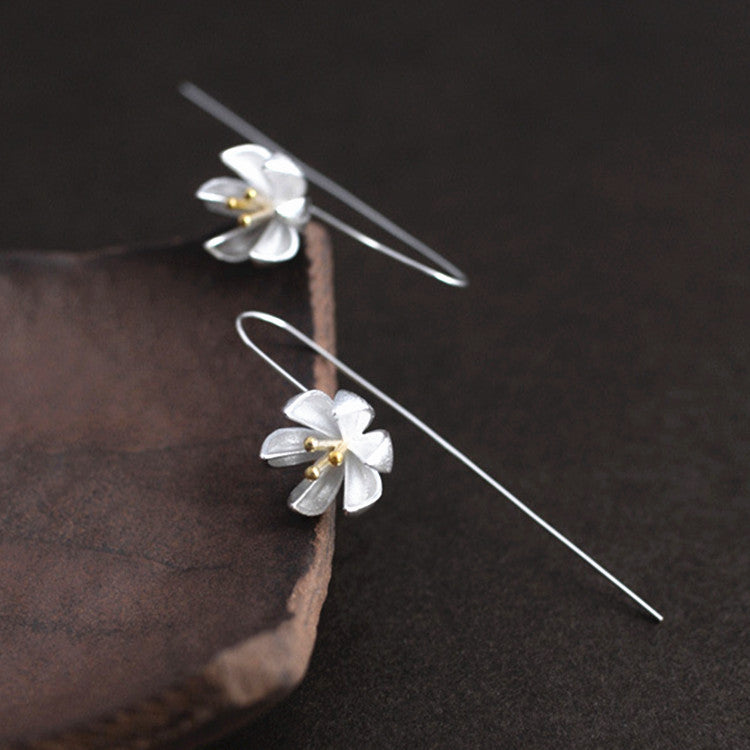 Argent Pur Golden Flower Lotus Earrings