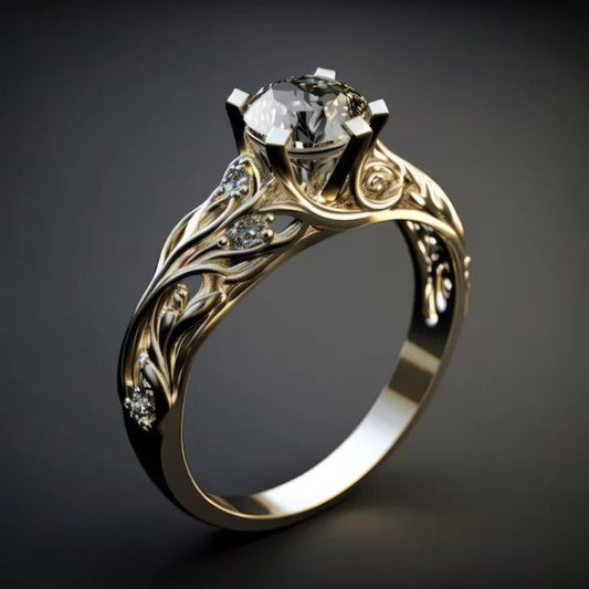 Fashion Personalized Diamond Circle Geometry Creative Women's Ring