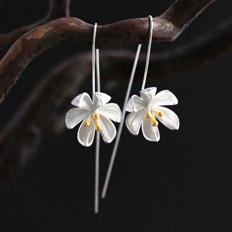 Argent Pur Golden Flower Lotus Earrings