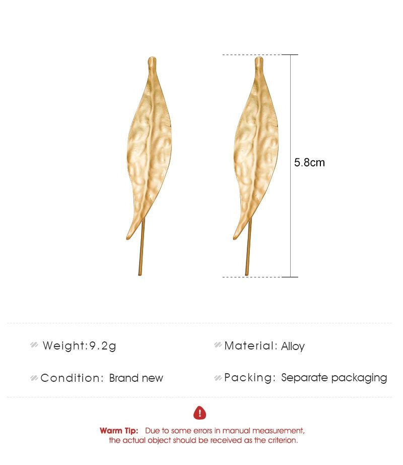 European And American Ins Personality Leaf Ear Hook