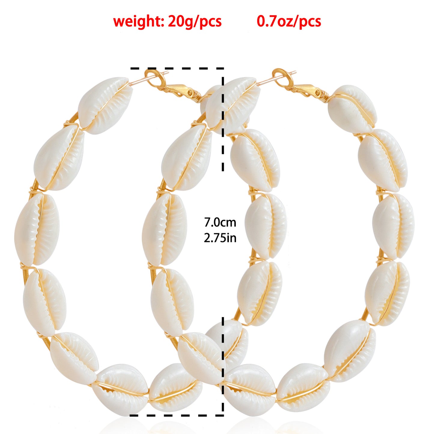 Women's Exaggerated Geometric Big Circle Shell Earrings