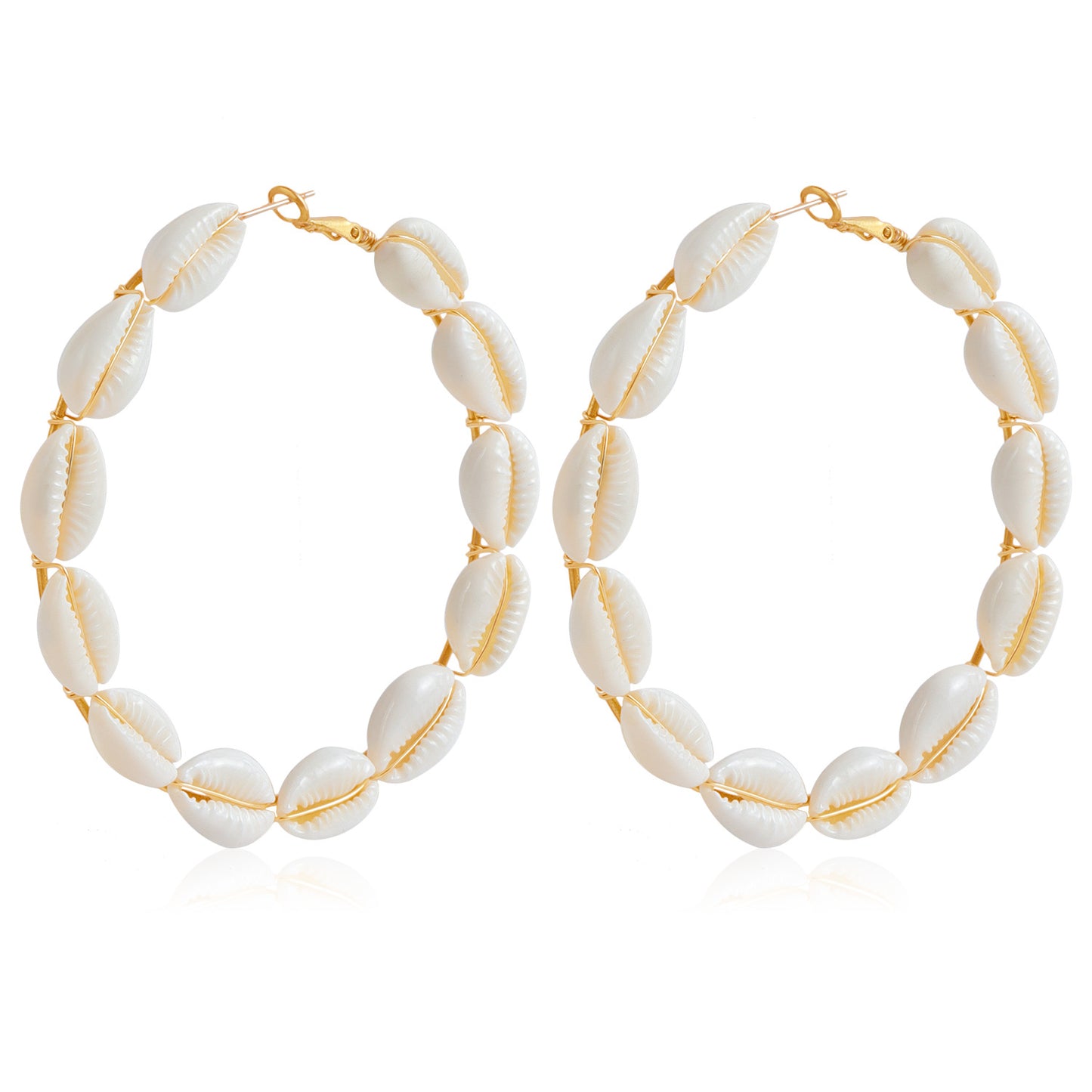 Women's Exaggerated Geometric Big Circle Shell Earrings