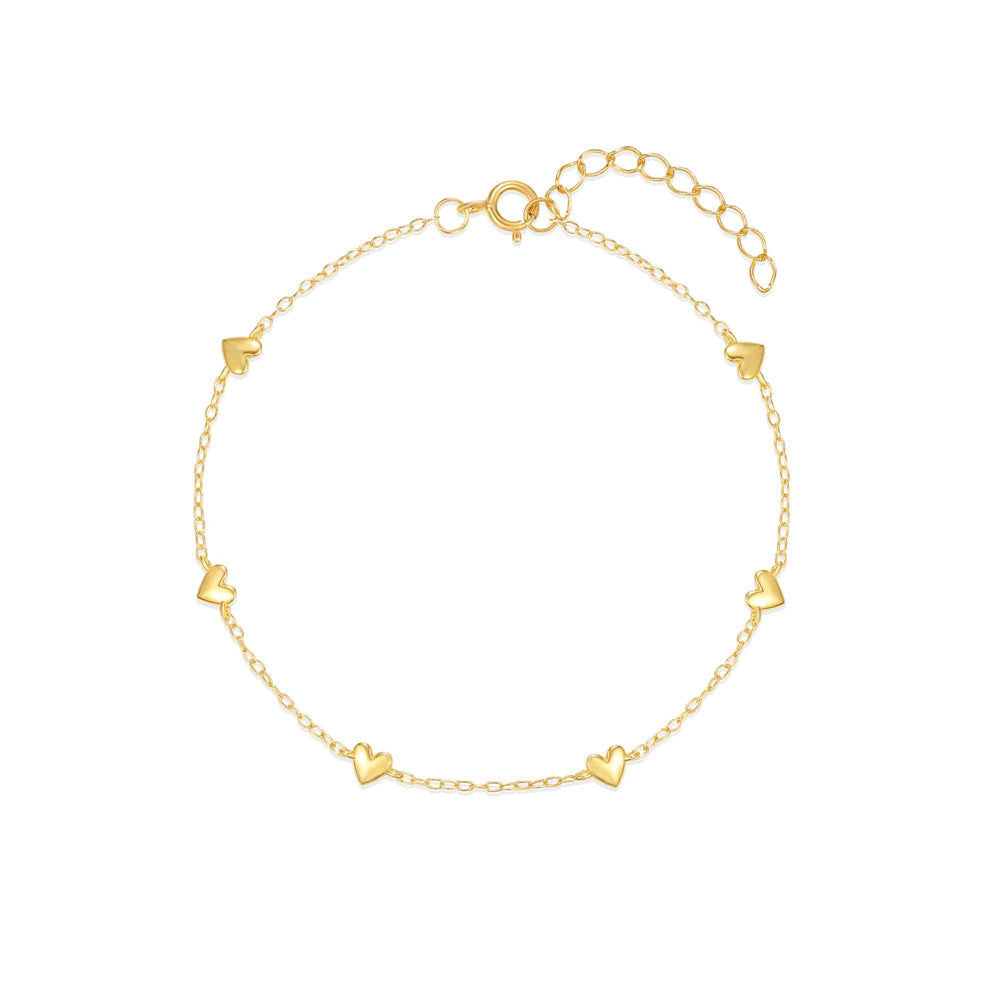 S925 Sterling Silver Minimalist INS Love Twin All-match Bracelet