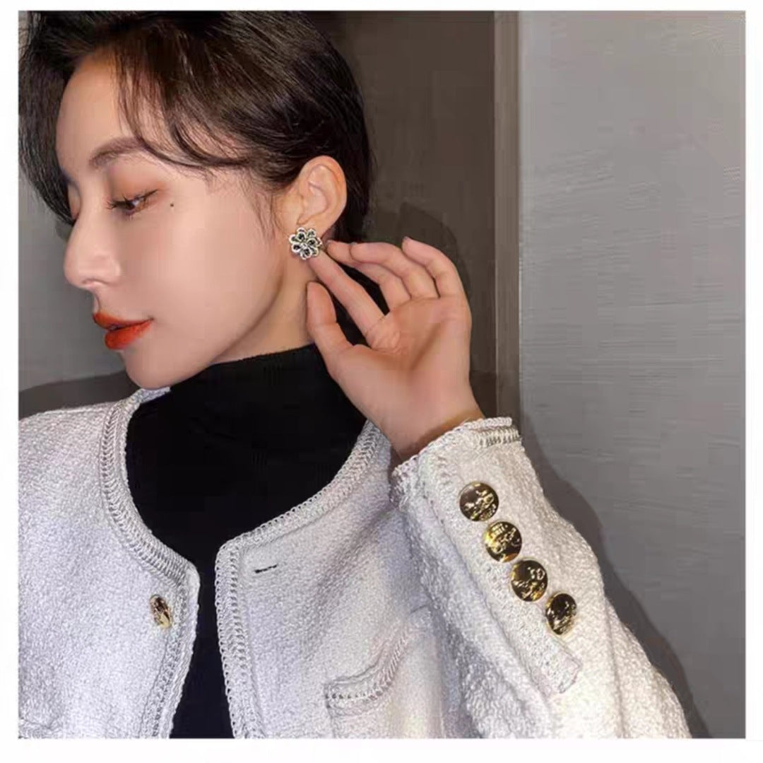Elegant Color Zircon Flower Earrings Women