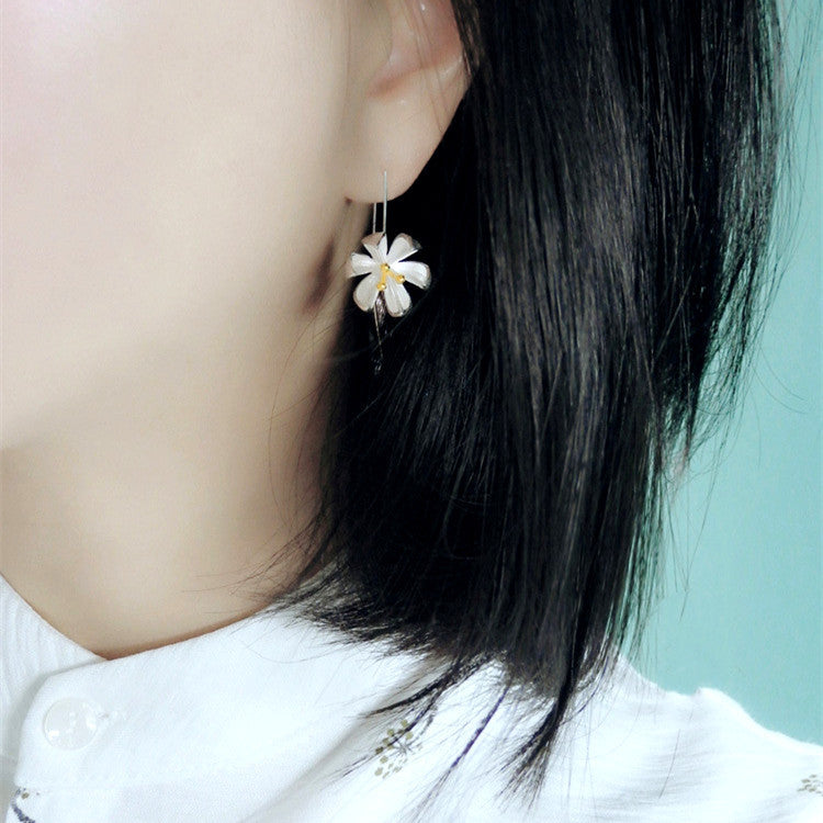 Argent Pur Golden Flower Lotus Earrings