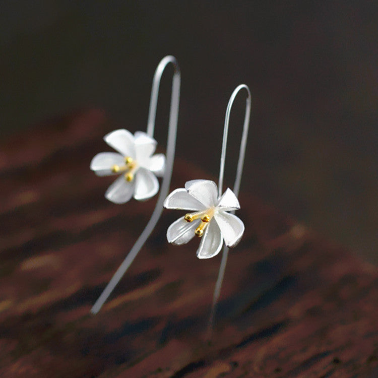 Argent Pur Golden Flower Lotus Earrings